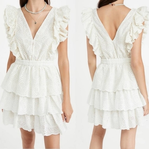 Love the Label ecru eyelet ruffle dress new - Picture 1 of 14